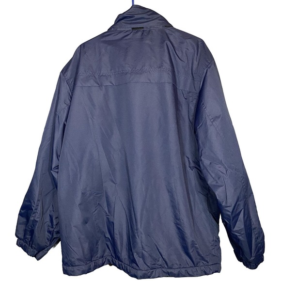 Men's Jacket Size Large Fleece Lined Parka Blue W/Pockets Hood $120 Nordic Track - Picture 2 of 4